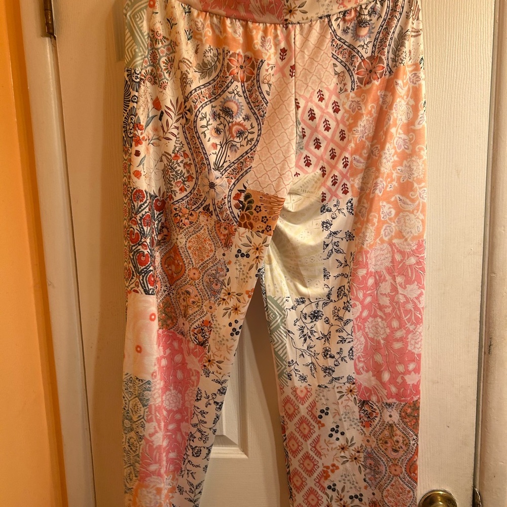Colorful Patchwork Pattern Pants - Picture 2 of 4